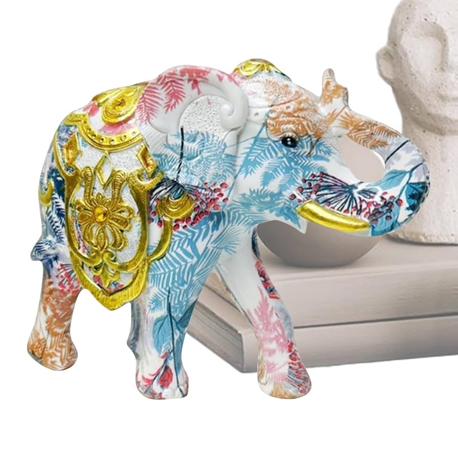 Amazon.co.jp: Nlrlo 象の装飾彫刻、象の樹脂の置物, ゾウの置物